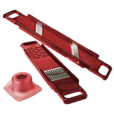 Kuhn Rikon Thick/Thin & Ginger/Julienne Mandoline 2 Piece Set, Red