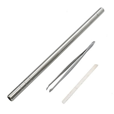 Buorsa Professional Hair Engraving Pen Kit Hair Design Undercut Tattoo Trimming Tool with 10 Blades and Tweezer