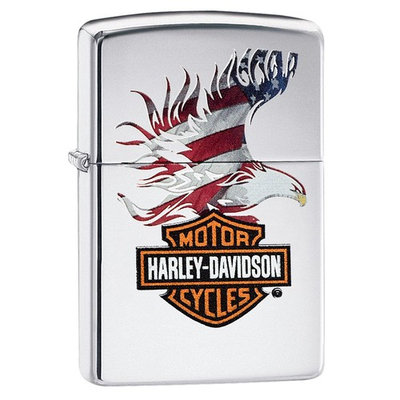 Zippo Harley-Davidson Flag Eagle, High Polish Chrome 28082