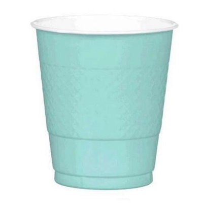 Amscan 43036.121 12 oz. Plastic Cup Robins Egg Blue - Pack of 200