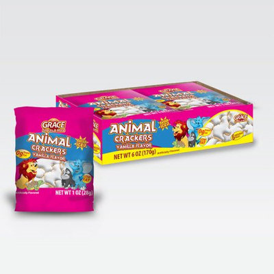 Xel-ha,llc Grace animal ice vanilla cookie 1 oz (6 Cookies) - Galleta de Vainilla (Pack of 3)
