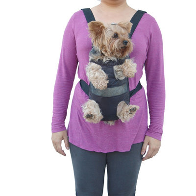 Dog Cat Nylon Pet Puppy Dog Carrier Backpack Front Tote Carrier Net Bag (Gift for Pet) - Black