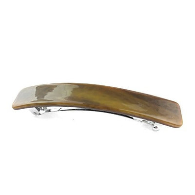 French Barrette Hair Clip, Earthy Brown Art Glass, Extra Large