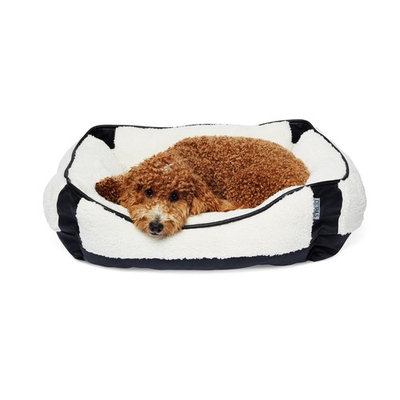 Enchante Accessories Inc. Precious Tails Orthopedic Ultra Plush Sherpa Rectangular Pet Bed Cuddler Ivory/Black