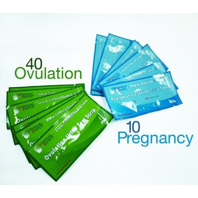 ClinicalGuard 40 Ovulation Test Strips & 10 Pregnancy Test Strips Combo