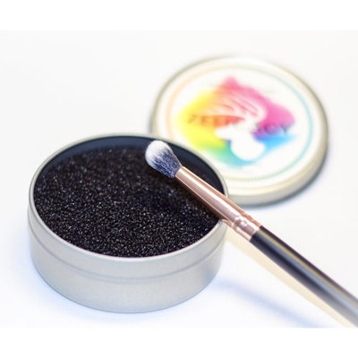 Zelicacy 2 in1 Makeup Brushes Color Switch & Removal Dry Sponge Kit with Case | One More Refill Dry Sponge | Instantly Switch and Remove Color from Eyeshadow Makeup or Blush Brushes