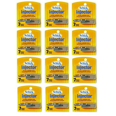 Schick Injector Blades 7 Ct. Each (Pack of 12) + FREE LA Cross Blemish Remover 74851