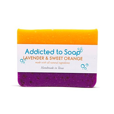 Addicted to Soap – Lavender & Sweet Orange Soap | Specially Formulated – All Natural Ingredients for Perfectly Clean Skin and a Beautifully Refreshing Scent - Handmade with Love in Texas