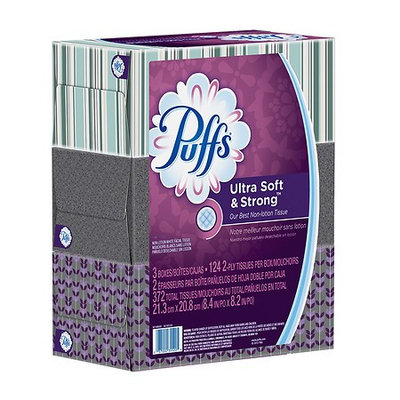 Puffs Ultra Soft & Strong Facial Tissues 124.0 sh (Pack of 4)