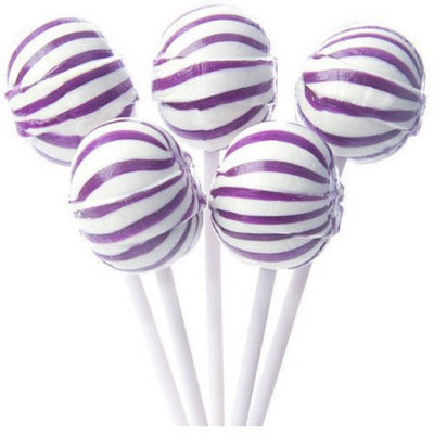 Yum Junkie Purple Sassy Suckers Striped Ball Lollipops 100 Pieces: 5 LBS