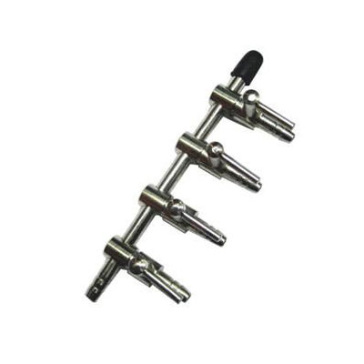 4 Way Aquarium Inline Manifold Air Flow Pump Tubing Splitter Lever Control Valve