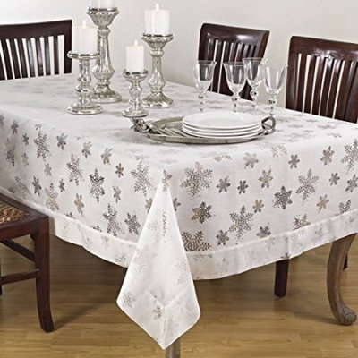 Saro Burnout Snowflake Design Tablecloths