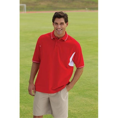 Whispering Pines Sportwear 5555 Cool Vented Jersey Mesh Polo Shirt With Uv Protection, Red , White, Small