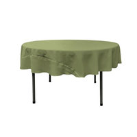 LA Linen TCpop72R-SageDrkP39 Polyester Poplin Tablecloth Dark Sage - 72 in. Round