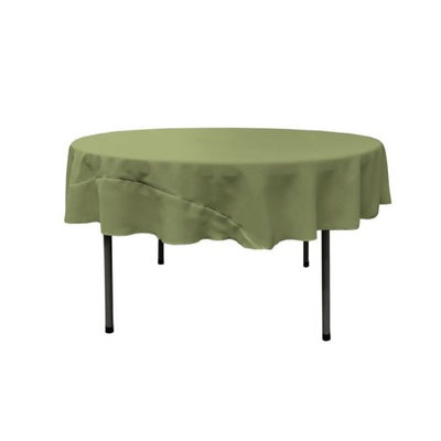 LA Linen TCpop72R-SageDrkP39 Polyester Poplin Tablecloth Dark Sage - 72 in. Round