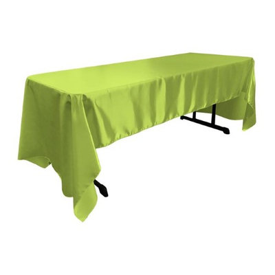 LA Linen TCbridal60X144-LimeB84 Bridal Satin Rectangular Tablecloth Lime - 60 x 144 in.