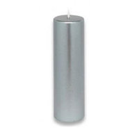 Zest Candle CPZ12324 2 x 6 in. Metallic Silver Pillar Candle 24pcsCase Bulk