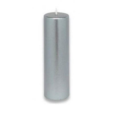 Zest Candle CPZ12324 2 x 6 in. Metallic Silver Pillar Candle 24pcsCase Bulk