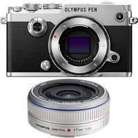Olympus PEN-F 20MP Mirrorless Micro Four Thirds Digital Camera w/ 17mm f2.8 Lens Bundle