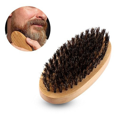 Beard Brush for Men, Natural Faux Boar Bristle Wood Handle Mustache Beard Grooming Comb Brush Tool, Styling & Shaping