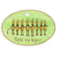 Eight Tiny Reindeer Oval Plaque