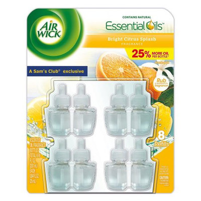 Reckitt Benckiser Air Wick Scented Oil Refills, Cold Stone Bright Citrus Splash Scent, 0.84 Fl Oz, 8 Ct