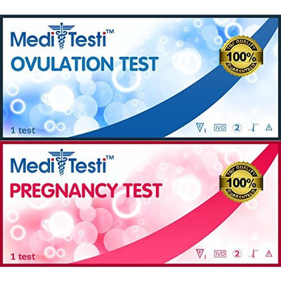 MediTesti™ Ovulation & Pregnancy Test - Includes 50 Ovulation Test Strips (LH Test) & 25 Early Pregnancy Test Strips (hCG Test)