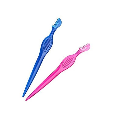 Frcolor Eyebrow Trimmer, Stainless Steel Facial Hair Removal Eyebrow Razor for Girls women (2Pcs)