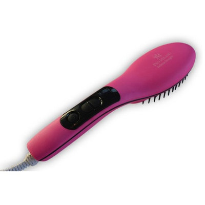 Z-Comfort Ceramic Salon Grade Hair Straightener And Styling Brush Pink