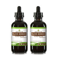 Secrets Of The Tribe Elder Berries Tincture Alcohol Extract, Organic Elder Berries (Sambucus Nigra) Dried Berry 2x4 oz