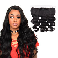 MarchQueen Lace Frontal 13x4 Free Part 4X4 Closure Body Wave Brazilian Virgin Hair Baby Hair Closures Human Hairpieces Natural Black color 1B 12