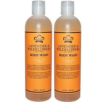Nubian Heritage Lavender and Wildflowers Body Wash (Pack of 2) With Vitamin E, Coconut Oil, Jojoba, Aloe Vera and Borage, Antioxidant Rich, 13 fl. oz. Each