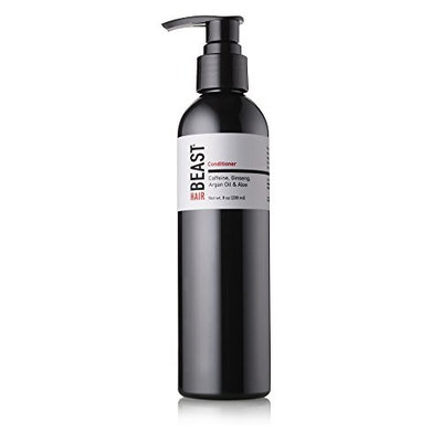 Beast Caffeine Conditioner for Thinning Hair - Ginseng, Argan Oil, Vitamin B, Green Tea, Eucalyptus Pomegranate Oils, Aloe - Sulfate Free Moisturizing Mens Unisex DHT Blocking Hair Loss Dry Scalp 8 oz
