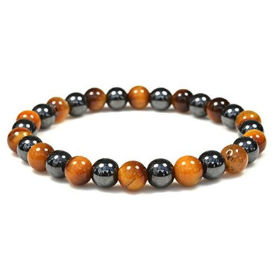 Men Women Fashion Jewelry Hematite Tiger Eyes Magnetic Therapy Stretch Bracelets