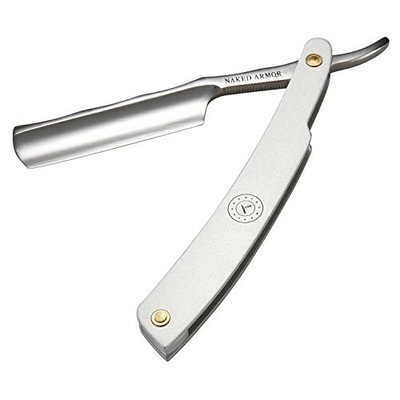Straight Razor Travel Kit - Stainless Steel Straight Razor, Collapsable Brush For Keeping Everything Clean & Protected. Beautiful Black Leather Case, Light Weight & Made For Travel 10oz