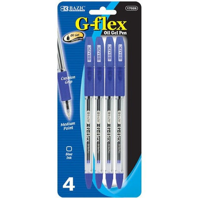 BAZIC G-Flex Blue Oil-Gel Ink Pen w/ Cushion Grip