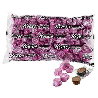 Reese's Peanut Butter Cups Miniatures in Pink Foil - 4lbs