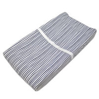 American Baby Company 100% Cotton Jersey Fitted Contoured Changing Table Pad Cover, also works with Travel Lite Mattress, Navy/grey Funny Stripes