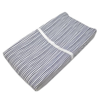 American Baby Company 100% Cotton Jersey Fitted Contoured Changing Table Pad Cover, also works with Travel Lite Mattress, Navy/grey Funny Stripes