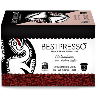 Bestpresso Coffee, Colombian Single Serve K-Cup, 72 Count (Compatible with 2.0 Keurig Brewers) 6 packs of 12 cups