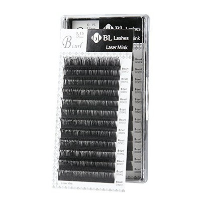 Eyelash Extension BL Laser Mink Lash B Curl Thickness 0.15mm (0.15X12mm)