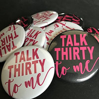 Talk Thirty to Me, Talk 30 to Me, 30th Birthday Party Favors, 30th Birthday Gift, 30th Birthday Party Decorations, Set of 10, Hot Pink and Black, Funny 30th Birthday