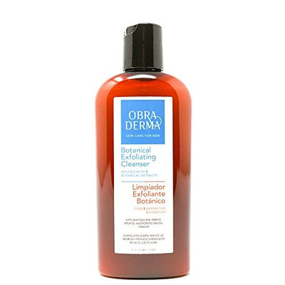 Obra Derma - Skin Care for Men - Botanical Exfoliating Cleanser - 4oz - Infused with 5 Botanical Extracts for Deep Cleaning Power - Limpiar Exfoliante Botanico