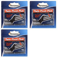 Personna Twin Pivot Plus Refill Blade Cartridges w/ Lubricating Strip for Atra & Trac II Razors 10 ct. (Pack of 3) + FREE Schick Slim Twin ST for Sensitive Skin