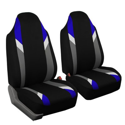 FH Group Modernistic Blue & Black Fabric Auto Seat Covers (Set of 2)