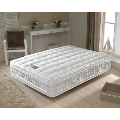 Memory Foam and Pillow-Top, Happy Beds Anti Bed Bug 2000 Pocket Spring Medium Tension Mattress with Reflex and Latex Foam - 4ft6 Double (135 x 190 cm)