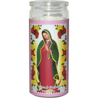 Small Virgin of Guadalupe Prayer Candle, Pink