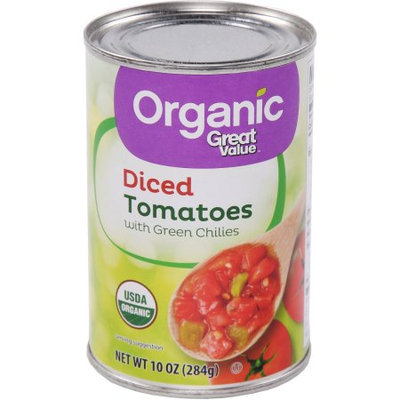 Great Value Organic Diced Tomatoes With Green Chilies