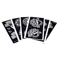 6 Sheets Flower Tattoo Henna Stencil Beauty Women Makeup Body Art Waterproof Holiday Gift