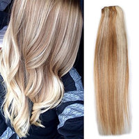 Clip in Hair Extensions Real Human Hair 7Pcs 70grams/2.45oz (14 inches, 12-613)